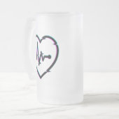 Coeur Vérifier Gelé Verre Mug (Devant gauche)
