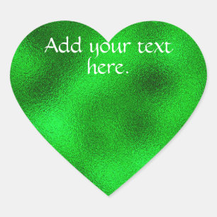 Cœur Vert brillant Ajouter votre propre sticker Coeur d