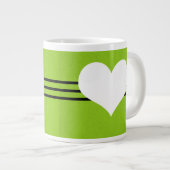 Coeur vert moderne Jumbo Mug (Devant droit)