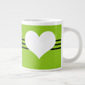 Coeur vert moderne Jumbo Mug (Droite)