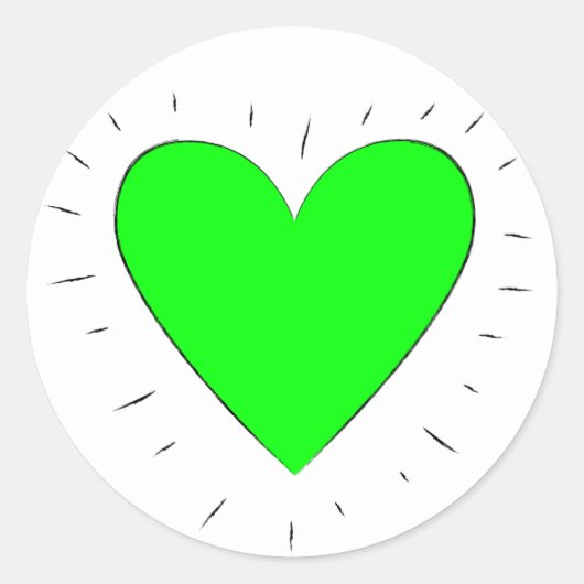 Coeur vert - Stickers (Devant)