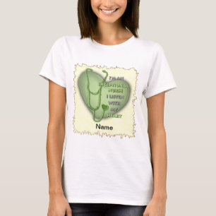Coeur vert T-shirt infirmière exceptionnel
