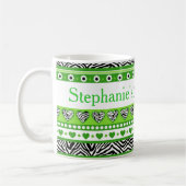 Coeur vert zèbre doux 16 Mug (Gauche)