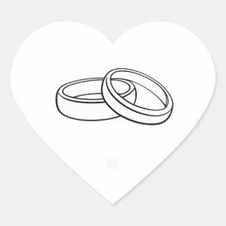 Cœur Wedding Envelope Sticker | Elegant Rings Heart