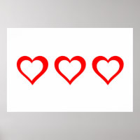 Coeurs 3D - Poster Wall art