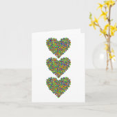 Coeurs abondants carte pour notes (Fleur jaune)