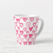 Coeurs Aflutter Céramique Latte Mug (Angle droit)