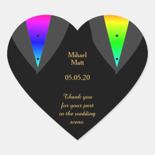Coeurs Aglow avec Fierté Gay Mariage Sticker Coeur