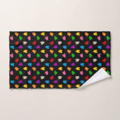 Cœurs Amour Colorés Motif Design Noir (Serviette à main)