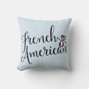 Coeurs Anglais-Américains Enmêlés Jeter Coussin