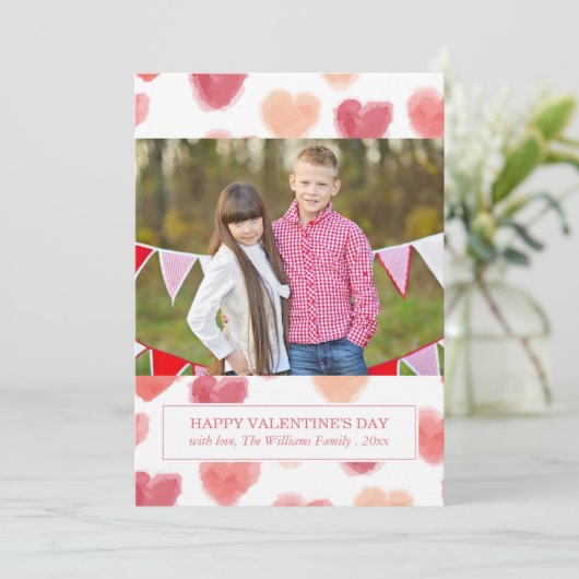 Coeurs aquarelle | Cartes Saint Valentin (Debout devant)