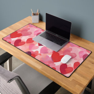 Cœurs aquarelle rose et rouge Coquette romantique