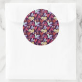 Coeurs aquarelle, Sticker rond, Glossy (Sac)