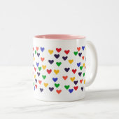 Coeurs arc-en-ciel colorés Mug (Devant droit)