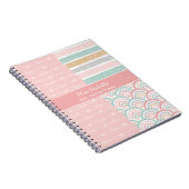Cœurs arc-en-ciel en patchwork - Cahier pastel (Côté Droit)