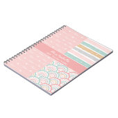Cœurs arc-en-ciel en patchwork - Cahier pastel (Côté gauche)