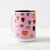 Coeurs arc-en-ciel Mug (Devant gauche)
