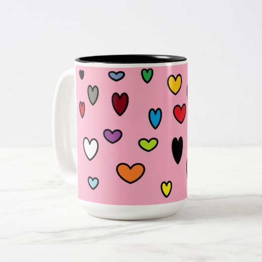 Coeurs arc-en-ciel Mug (Devant gauche)
