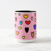 Coeurs arc-en-ciel Mug (Centre)