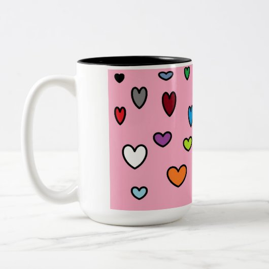 Coeurs arc-en-ciel Mug (Gauche)