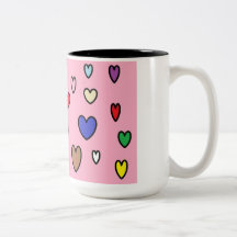 Coeurs arc-en-ciel Mug