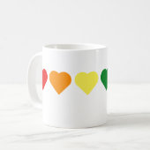 Coeurs arc-en-ciel Mug (Devant gauche)