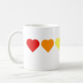 Coeurs arc-en-ciel Mug (Gauche)