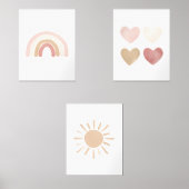 Coeurs arc-en-ciel neutres rose Sun Girl Nursery (Recto)