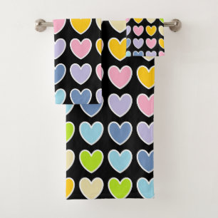 Coeurs Arc-en-ciel Pastel Blanc