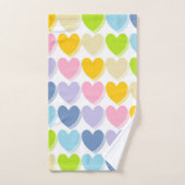 Coeurs arc-en-ciel pastel ombragés (Serviette à main)