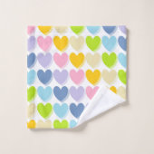 Coeurs arc-en-ciel pastel ombragés (Gant de toilette)