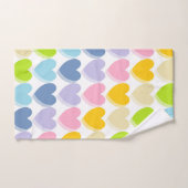 Coeurs arc-en-ciel pastel ombragés (Serviette à main)