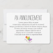 Coeurs Arc-En-Ciel Rejoints En Amour Faire-part (Dos)