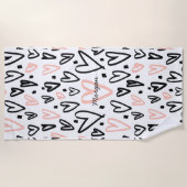Coeurs artistiques | Serviette de plage Monogram (Devant)