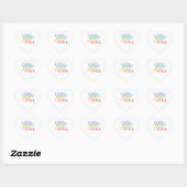 COEURS AUTOCOLLANTS ARC-EN-CIEL (Feuille)