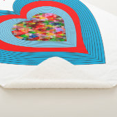 Coeurs blanc sherpa couverture avec nom personnali (3/4)