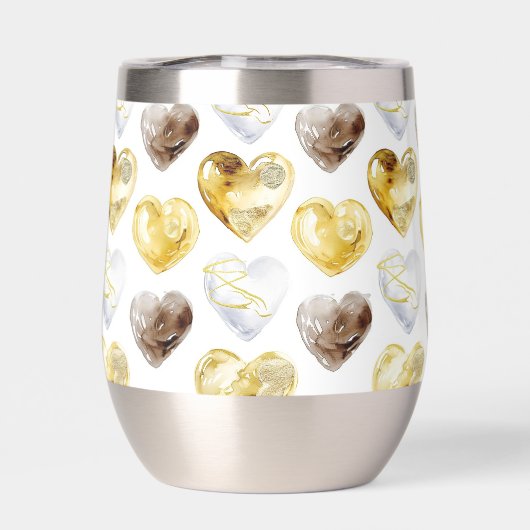 Coeurs blancs au chocolat Or (Arrière)