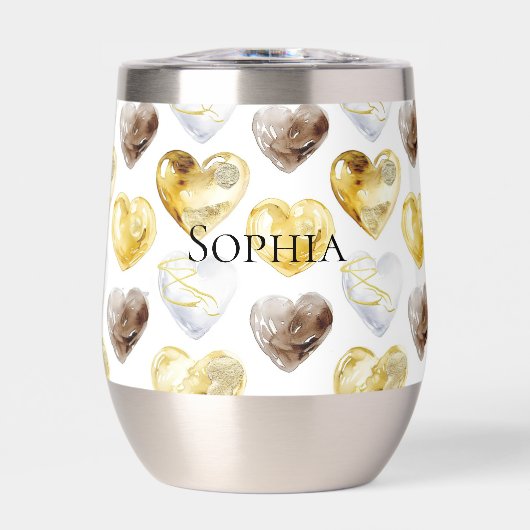 Coeurs blancs au chocolat Or (Avant)