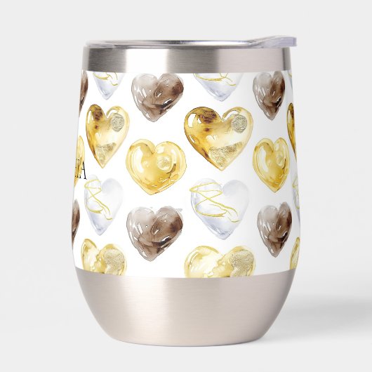 Coeurs blancs au chocolat Or (Gauche)