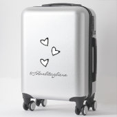 Cœurs blancs flottants  Nom  Autocollant pour voit (Sur valise)