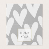 Coeurs blancs gris Merci Mariage (Outside Unfolded)