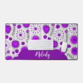 Coeurs blancs violet blanc Whimsical fleurs nom fl (Clavier et souris)