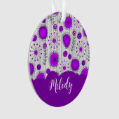 Coeurs blancs violet blanc Whimsical fleurs nom fl (devant)