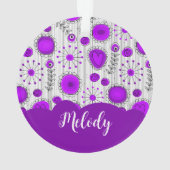 Coeurs blancs violet blanc Whimsical fleurs nom fl (dos)