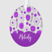 Coeurs blancs violet blanc Whimsical fleurs nom fl (devant)