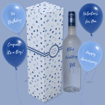 Coeurs - Bleu foncé sur Boite à vin bleu clair<br><div class="desc">Coeurs dans différentes nuances de bleus foncés sur un arrière - plan bleu clair. D'autres couleurs sont disponibles,  y compris sur un arrière - plan bleu foncé.</div>
