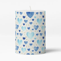 Cœurs Bleus à l'Aquarelle avec Étincelle Dorée
