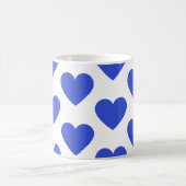 Cœurs bleus indigo mug à café blanc amusant (Centre)