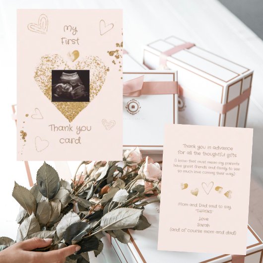 Coeurs bleus Mon 1er Carte de remerciements drôle