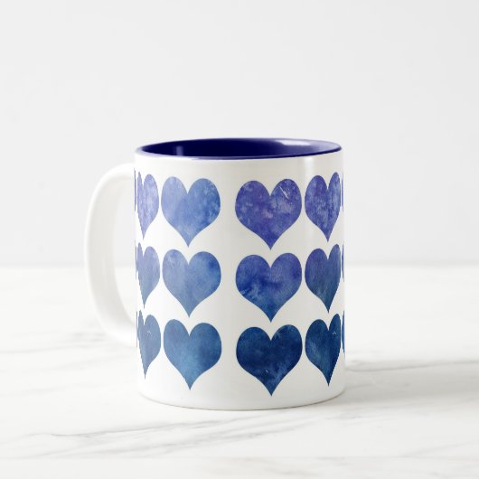 Coeurs Bleus Romance Love Mug (Devant gauche)